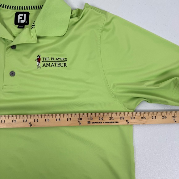 FootJoy Mens ProDry Polo Shirt Lime Green The Players Amateur Golf Size XL - Picture 3 of 10